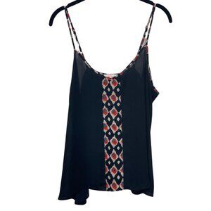 LE SAMPLE | Womens Spaghetti Strap Black Sheer Tank Top | Size L